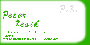 peter kesik business card